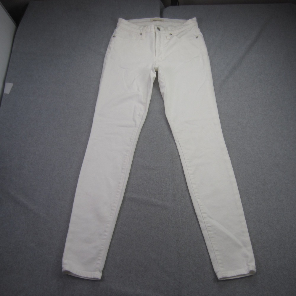 Madewell Jeans Womens 27 Tall White 9" High Rise Skinny‎ Stretch Preppy